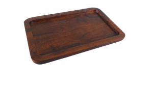 Exquisita bandeja de madera oscura, versátil y duradera, perfecta para servir, organizar o como centro de mesa para cualquier hogar. - Product Image 2