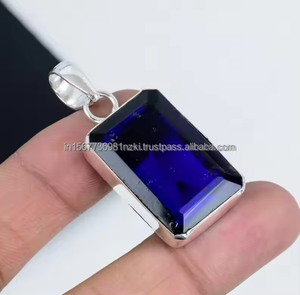 Meilleure vente saphir 925 pendentif en argent Sterling saphir 925 collier en argent collier minimaliste septembre pierre précieuse - Product Image 6