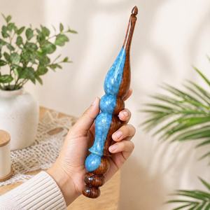 Attractive High-quality Durable Eco-Friendly Belladec Resin <b>Crochet</b> <b>Hooks</b> Handmade Luxury Colorful Blue Customized Shape Hand - Product Image 3