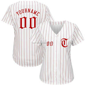 Custom Baseball Jersey Sotball Jersey Full Button Sublimated Pinstripe Baseball Uniforms Softball Uniforms - Product Image 4