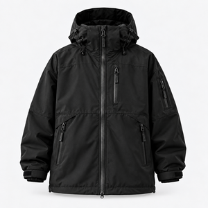 Veste et pantalon de ski/snowboard pour homme de qualité supérieure, en Polartec noir, à capuche, 2 pièces, fermeture éclair, cargo, anti-UV, léger - Product Image 2