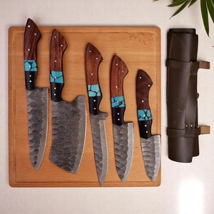 Handmade Damascus Steel Chef <b>Knife</b> <b>Set</b> with Micarta and Wood Handle Design Survival Hunting <b>Knives</b> A&M Enterprises - Product Image 2
