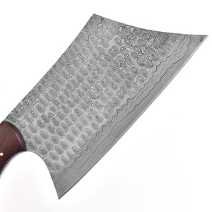 Cuchillo de Chef de Acero de Damasco de Alta Calidad Personalizado al por Mayor, Mango de Micarta G10, 60 HRC, Resistente para Cortar y Picar Carne - Product Image 4