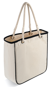 Bolsa de Lona de Diseño Único con Cierre Abierto, Asas de Cuerda de Algodón Trenzado y Ojales, Logotipo Personalizado, Ideal para Compras y Playa - Product Image 2