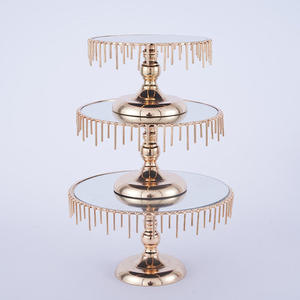 European Pearl Mirror <b>Cake</b> Holder Metal Tall <b>Cake</b> <b>Stand</b> Dessert <b>Stand</b> Glass Mirror <b>Cake</b> <b>Stand</b> - Product Image 6