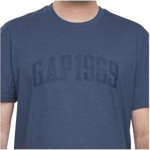 T-shirt à manches courtes en coton uni pour homme, col rond, coupe classique, jersey tricoté décontracté, bleu - Product Image 6