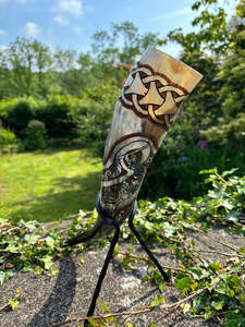 Corne à boire viking naturelle artisanale du fournisseur le mieux noté, écologique, thème animalier, la plus vendue, décor poli fait main - Product Image 4