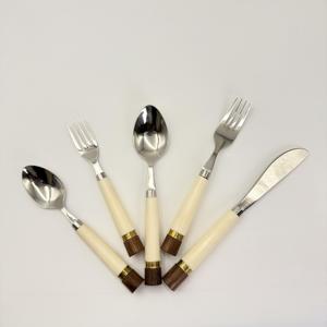 Ensemble de couverts de luxe en acier inoxydable poli miroir avec manche en résine, style moderne, 50 pièces pour fête - Product Image 4