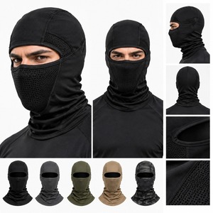 HAMILO SPORTS Cagoule respirante rayée réglable, cache-visage intégral, masque de ski, cache-cou, extérieur, unisexe, adulte, 100% coton - Product Image 3