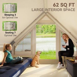 Tenda da Campeggio Gonfiabile di Lusso Portatile con Robuste Strati in PVC, Oxford, Poliestere e Cotone, Doppia per Uso Estivo in Spiaggia - Product Image 3