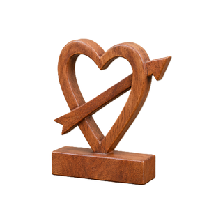 Sculpture abstraite en bois, art minimaliste fait à la main, décoration pour table, salon - Product Image 1