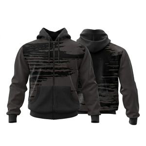 Full <b>Zip</b> Winter Solid Casual Hoodie Wholesale Streetwear Unisex 100% Cotton Fleece Oversized Eco-Friendly <b>Zip</b> <b>Hooded</b> Sweatshirt - Product Image 3