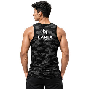 Custom Men's Black Camo Gym Tank Top Sublimation Fitness <b>Stringer</b> <b>Vest</b> Bodybuilding Sleeveless Workout Wear Training Sports - Product Image 4