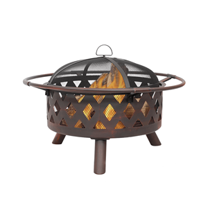 Barbecue extérieur avec foyer rond à bois pour jardin, terrasse, table de foyer en métal, chauffage de jardin FP001 - Product Image 2
