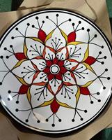 Assiette de service/dîner en céramique bleue et blanche classique peinte à la main, 10 pouces, motif floral, en grès, passe au lave-vaisselle, durable