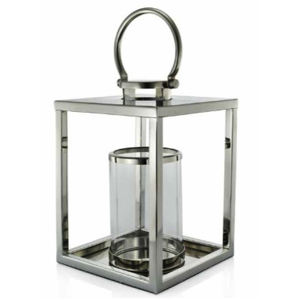 Lanternes à bougies en acier inoxydable au design moderne, finition nickel brillant, pour la décoration extérieure et intérieure, faites à la main, personnalisées - Product Image 4