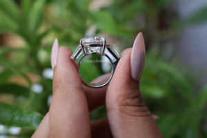 Bague de fiançailles pour femme en diamant de laboratoire taille poire certifié IGI, en or 10K 14K 18K ou argent 925 935, style classique - Product Image 4