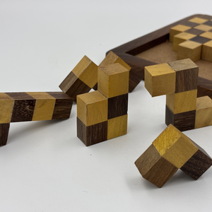 Rompecabezas de Bloques de Madera de Palisandro Indio Hecho a Mano |   Juego de mesa decorativo, decoración para mesa, rompecabezas de madera, juguete de 16x16x2 cm - Product Image 6