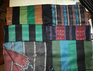 Écharpe tricotée longue VISCOSE/RAYON de Style rayure Logo personnalisé automne/hiver/printemps motif carré Argyle populaire pour toutes les saisons - Product Image 3