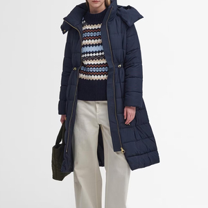 Service OEM, prix d'usine, veste longue à capuche pour femme, hiver, fermeture éclair, respirante, confortable, doublure en coton, faible MOQ 10 pièces - Product Image 3