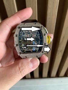 Luxury Men's Stainless Steel <b>Automatic</b> <b>Chronograph</b> Watch With Sapphire Crystal Analog-Digital Dial 43mm Polygon Case Rubber Band - Product Image 4