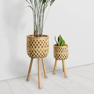 Support de jardinière en bambou au prix le plus bas fait à la main présentoirs pour plantes et fleurs d'intérieur - Product Image 5