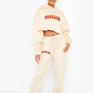 Conjunto Deportivo de Algodón con Logotipo Personalizado de Alta Calidad, Fabricante OEM, Chándal para Mujer, MOQ Bajo, Servicio OEM ODM - Product Image 1