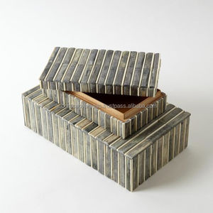 Caja de almacenamiento de madera, joyería de recuerdo de trabajo con incrustaciones, artesanías indias, cajas de madera, artesanías, joyero con incrustaciones de madera de la India - Product Image 6