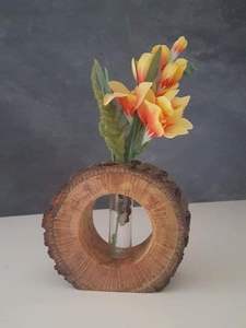 Jarrón de flores de madera pulida de fabricante confiable para decoración de dormitorio, jarrón de flores de madera vintage único para colección de antigüedades - Product Image 2