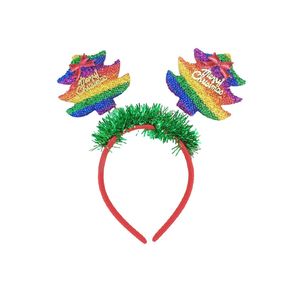 Diadema Navideña con Diseño de Astas de Reno y Brillo Rojo y Verde, Divertida para la Noche de Navidad - Product Image 1