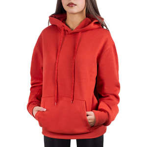 Sudadera con Capucha Unisex Roja de Moda 2026, Corte Regular, Forro Polar de Algodón, Color Sólido, Diseño con Bolsillos, Ropa Casual de Otoño, ODM OEM - Product Image 1