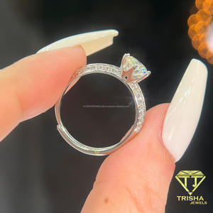 Anillo de Compromiso Solitario con Diamante Cultivado en Laboratorio, Corte Redondo Moderno, VVS, Plata de Ley 925, Joyería Elegante para Novia - Product Image 3