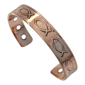 Bracelet unisexe en cuivre pur moderne pour la thérapie par le poisson avec triple aimant pour le soulagement de la douleur et l'énergie, designs écologiques multi-tailles - Product Image 4