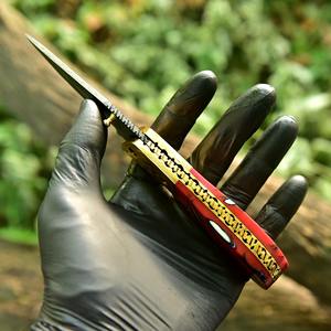 มีดพับคลาสสิก ด้ามไม้ พร้อมใบมีดขัดเงา สำหรับการใช้งานในชีวิตประจำวันแบบดั้งเดิม มีดพับ - Product Image 1