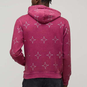 Sweat à capuche en coton épais avec strass et design en cristal scintillant, logo brodé personnalisé, respirant, mode hiver - Product Image 2