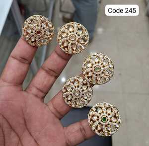 Luxury Antique Copper Plated Lab Created Cubic Zirconia Ethnic Floral <b>Statement</b> <b>Ring</b> for Women Adjustable Wedding Party Fashion - Product Image 1