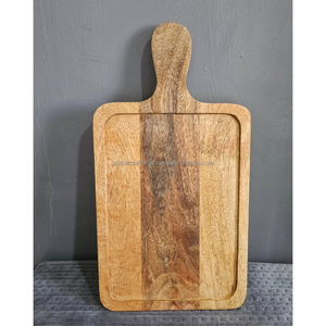 Planche à découper en pin en bois rectangulaire de qualité supérieure Planche à découper de cuisine en bois dur faite à la main Planche polyvalente durable rustique - Product Image 5