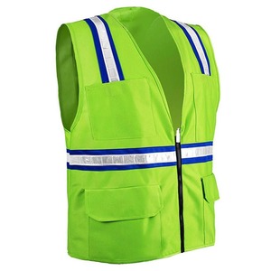 Gilet de sécurité réfléchissant haute visibilité avec logo personnalisé, multi-poches, vêtements de travail en coton, taille standard, gilet de sécurité réfléchissant réglable - Product Image 2