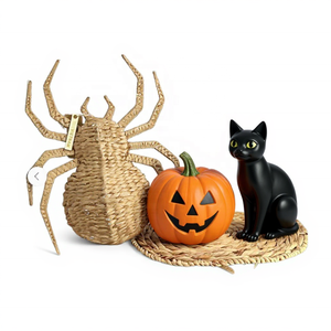 รูปปั้นแมงมุมผักตบชวาทำมือตกแต่งฮาโลวีนธรรมชาติจากเวียดนาม - Product Image 1