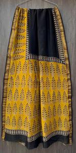 Sari de Seda Maheshwari al por Mayor, Sari Tradicional Indio Estampado a Mano con Borde Dorado Zari - Product Image 3