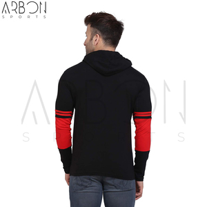 Sweat-shirts à capuche en molleton de coton uni, couleur Noir Rouge, style unique, design personnalisé, taille personnalisée, produit tendance, fournisseur de premier plan - Product Image 2