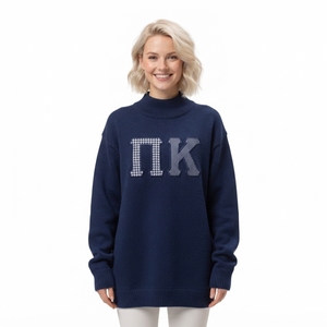 Pull en tricot surdimensionné pour femme avec broderie de la lettre MZ sur le devant, col rond, épaules tombantes, vêtements décontractés d'automne - Product Image 2