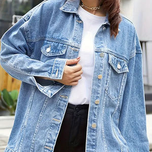 Veste en jean pour homme, tendance hiver, coupe régulière, coupe ample, réversible, deux poches poitrine, respirante, 100% coton - Product Image 2