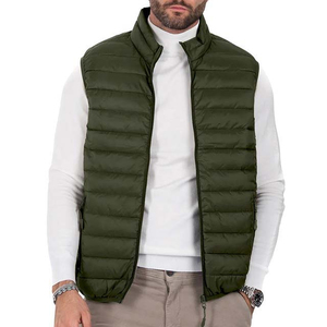 Winter Stand Collar Zipper Closure Two Front Zipper Pockets Water Resistant High Quality Cotton Polyester Men Reversible Puffer - Product Image 4