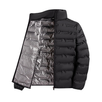 Doudoune thermique d'hiver pour homme avec doublure en feuille, col montant chaud, manteau en duvet épais imperméable et rembourré