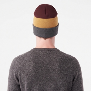 Bonnet tricoté épais à rayures colorées personnalisées, avec revers, unisexe, doux et chaud, pour l'extérieur - Product Image 2