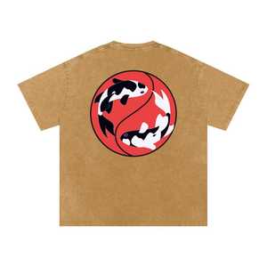 T-shirt délavé moderne en coton décontracté, style urbain minimaliste, haut léger et confortable pour hommes et femmes, idéal au quotidien - Product Image 4