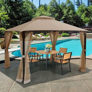 12X10 piedi all'aperto doppio Patio Pergola Gazebo & padiglione con rete - Product Image 6