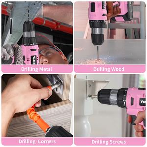 Kit trapano senza fili 20V utensili elettrici ricaricabili al litio fai da te 12V caricabatterie per cacciavite regalo di san valentino rosa per il tuo - Product Image 5