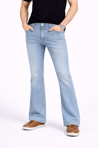 Jeans de Mezclilla para Hombre, Corte Recto, Color Azul Hielo, Cómodos y Relajados – Un prenda esencial fresca para el día a día, hecha con tela premium rica en algodón - Product Image 4